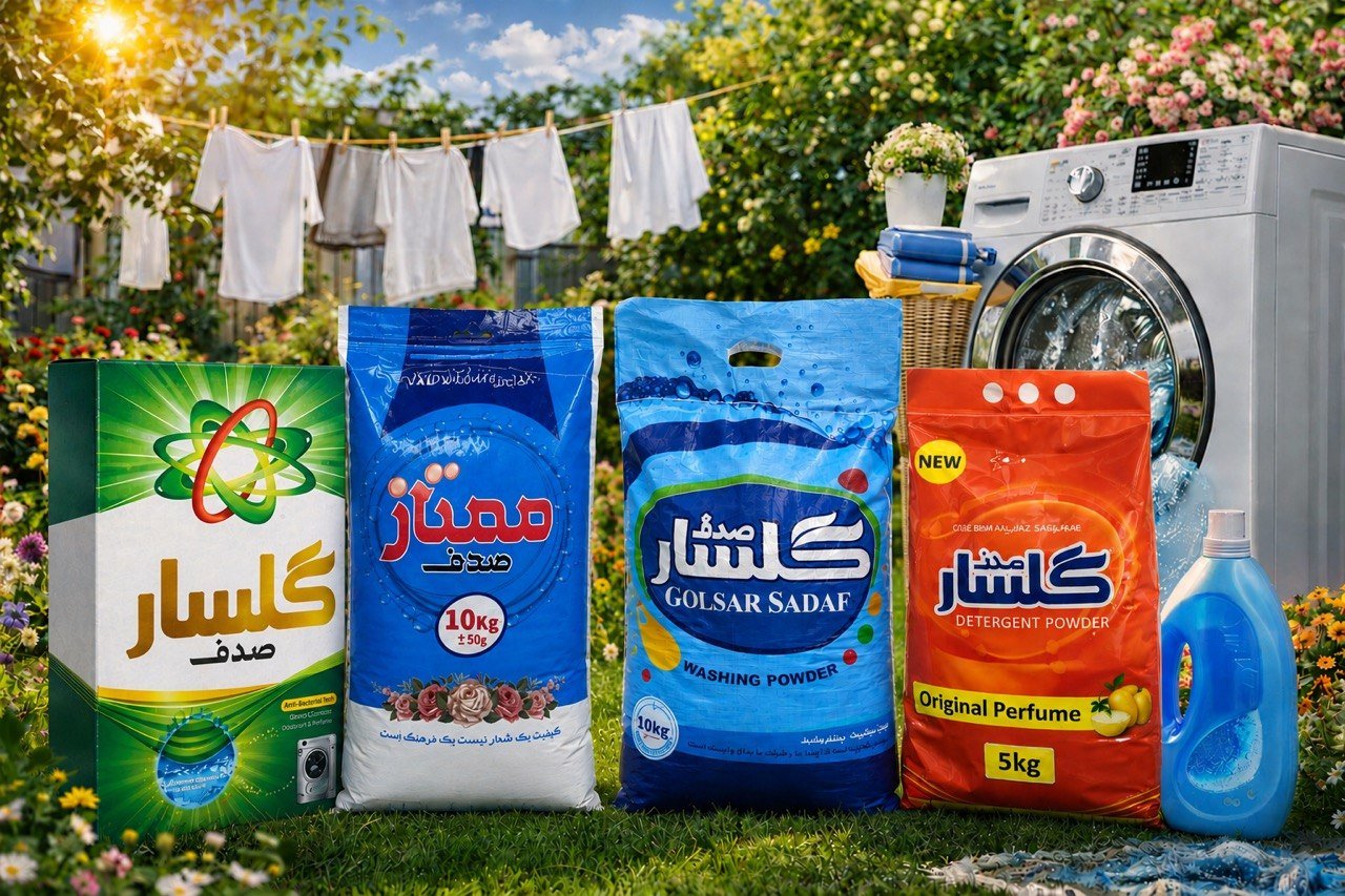 Full product lineup in a garden setting